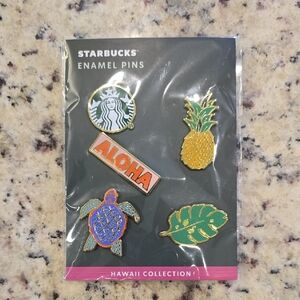 Starbucks Hawaii Collection Enamel Pins - Green, Orange, Blue